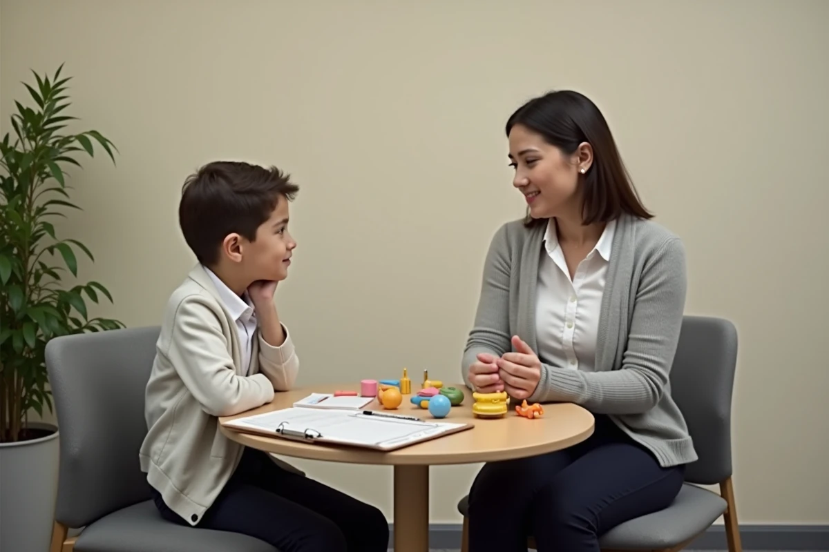 Assistante sociale réalisant une évaluation du bien-être d'un enfant dans le cadre d'une procédure judiciaire familiale